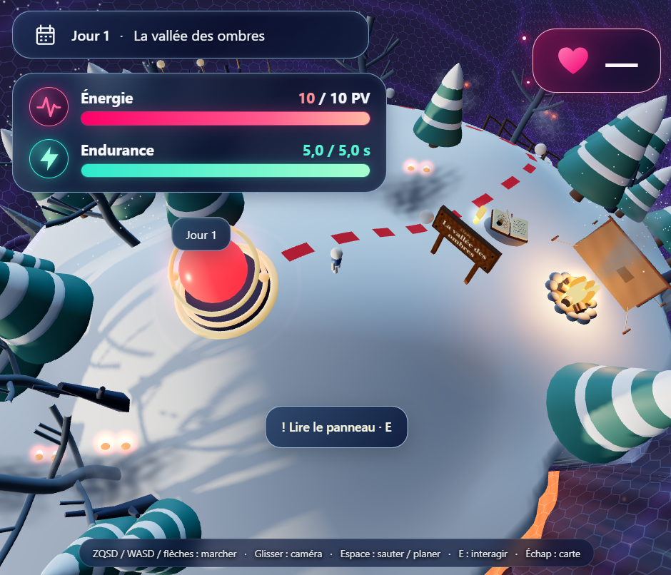 Preview of exploration mode on the planet